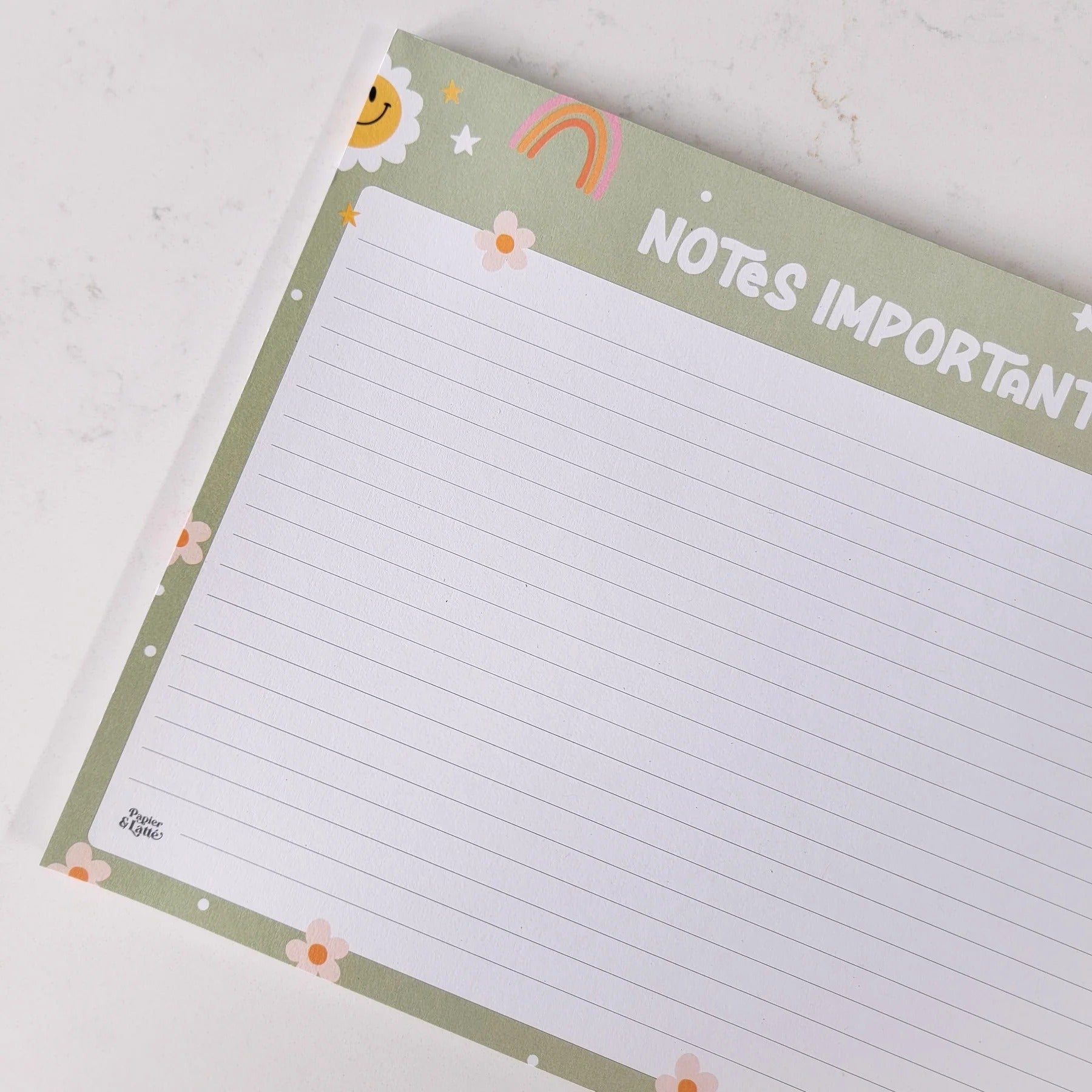 Pages de notes - 26 feuilles - Marguerites happy