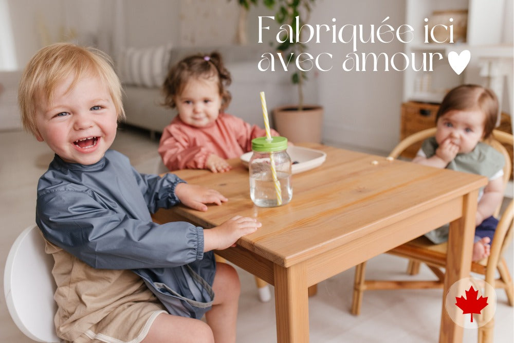 Bavoir avec manches - Bleu foncé