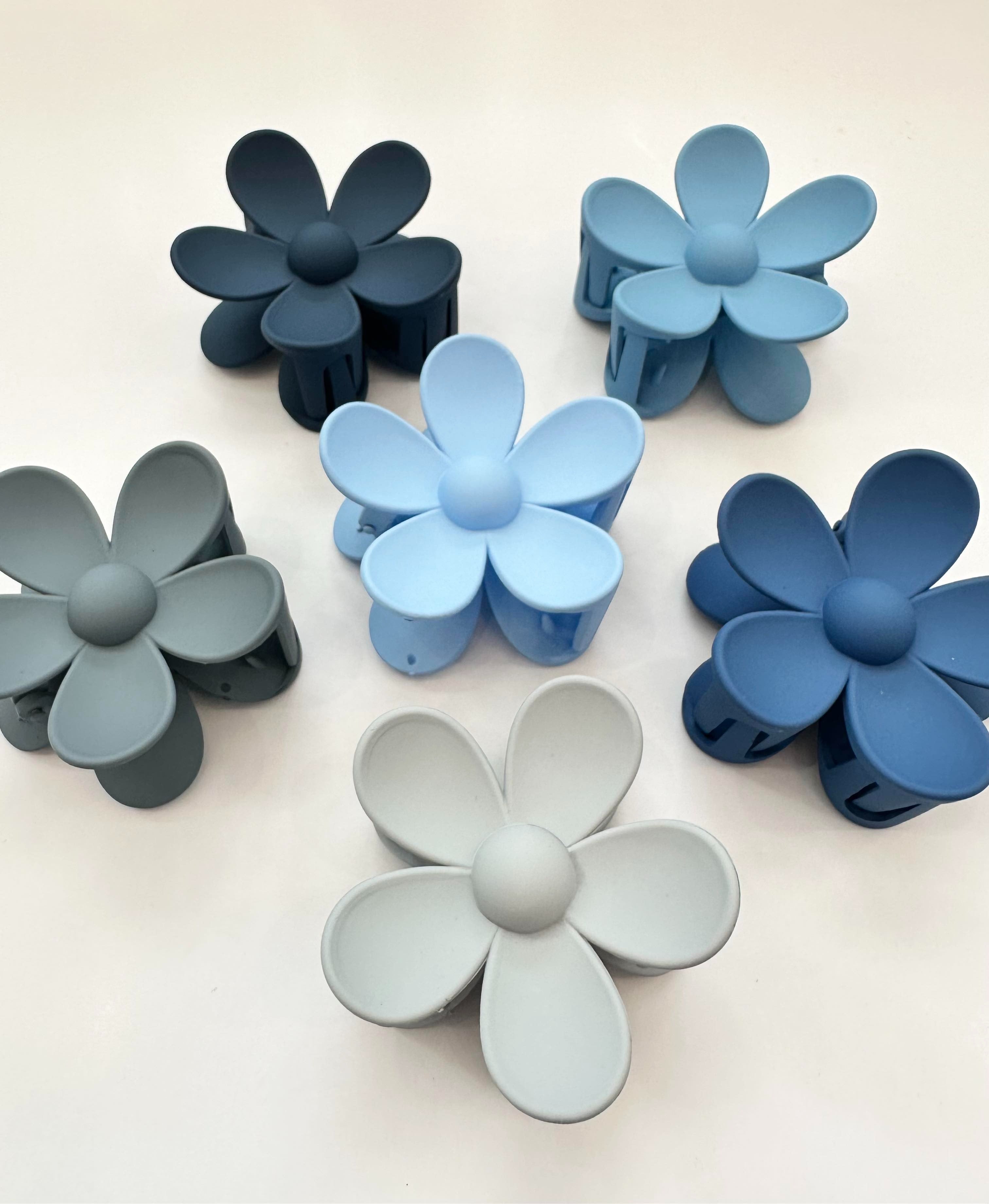 Pince à cheveux - Fleur bleu foncé