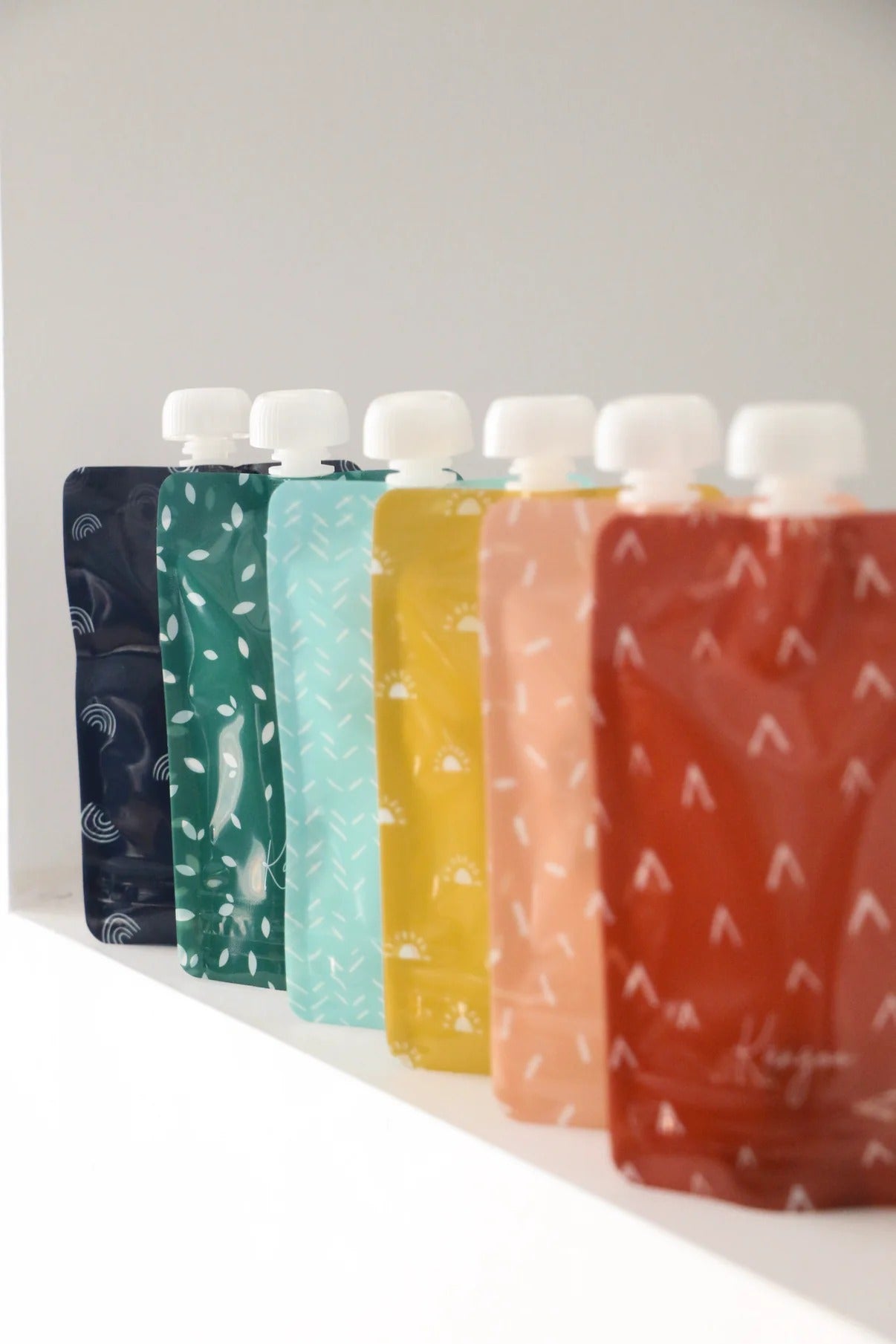 Pochettes alimentaires réutilisables - avec Bouchons BOHO (ensemble de 6)