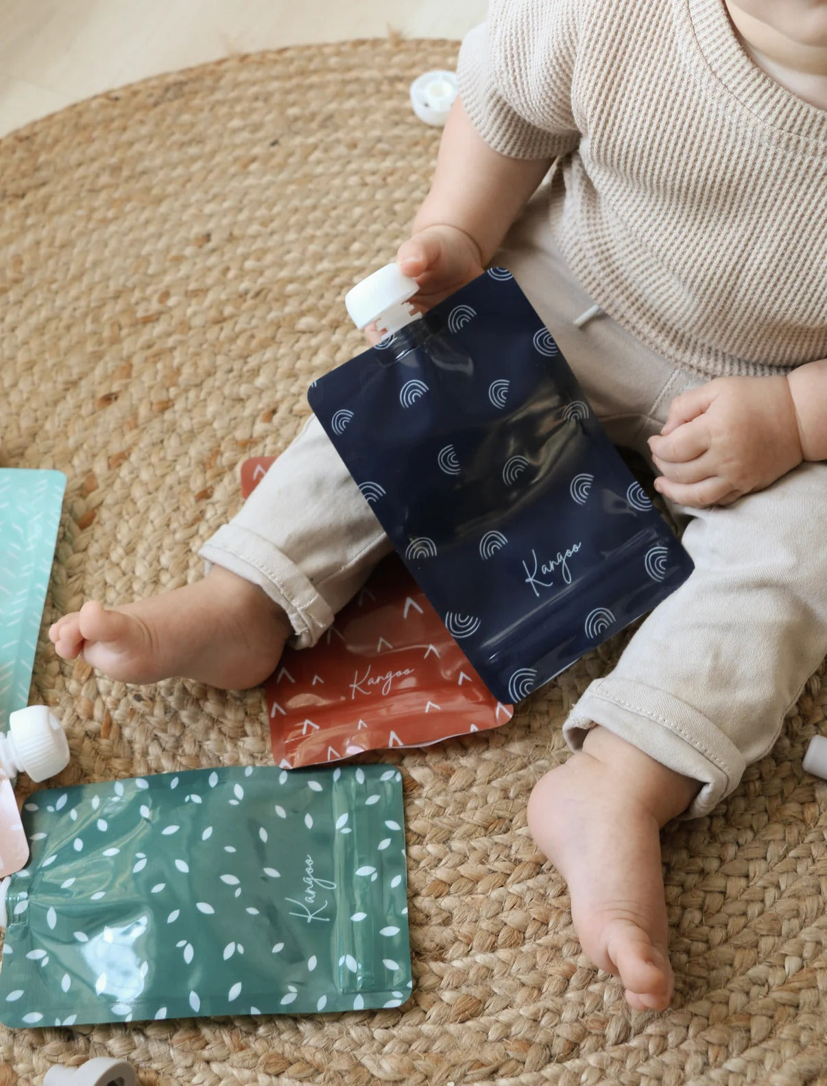 Pochettes alimentaires réutilisables - avec Bouchons BOHO (ensemble de 6)
