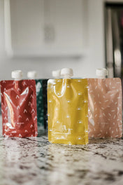Pochettes alimentaires réutilisables - avec Bouchons BOHO (ensemble de 6)