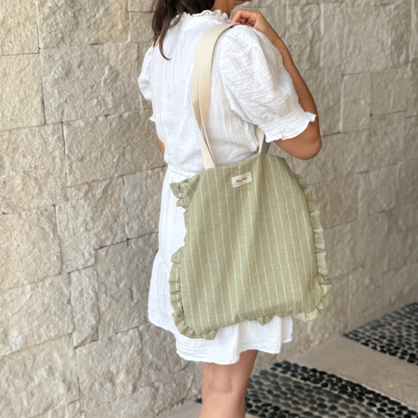 Sac cabas à froufrou - Bleu