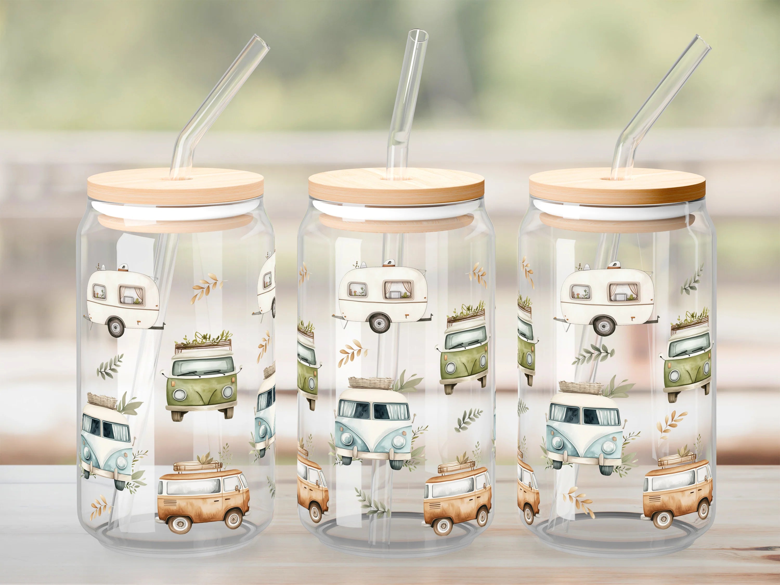 Verre à paille - Camper boho